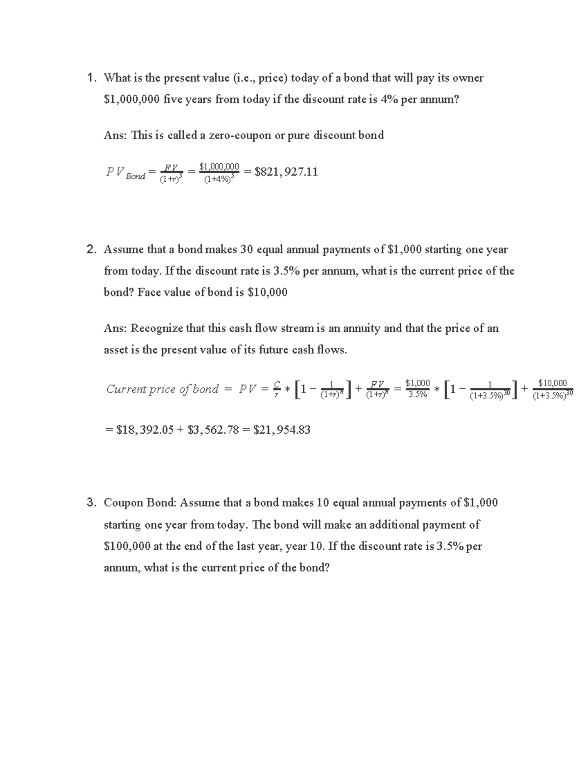 Answer - Bond Valuation Practice - Phương pháp nghiên cứu khoa học ...