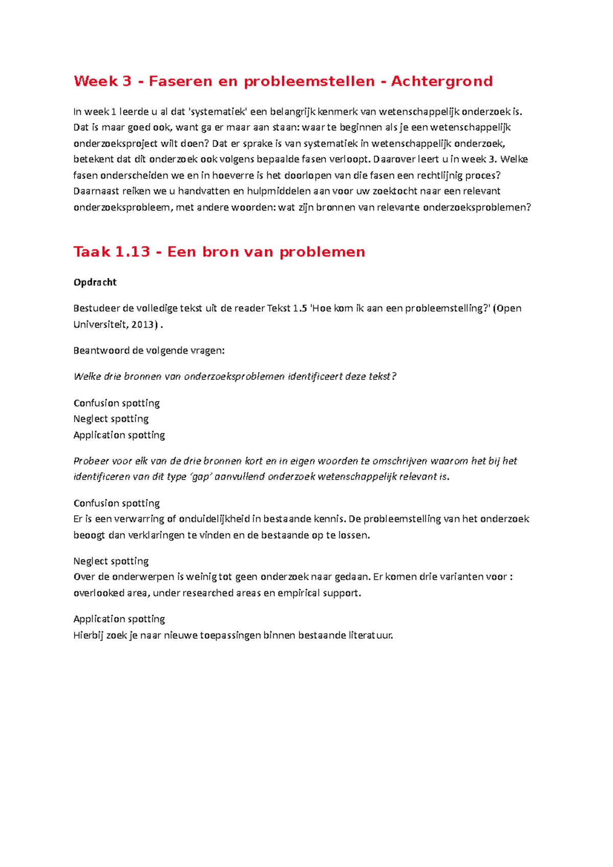 Uitwerking Week 3 Taak 1.13 - Een Bron Van Problemen - Week 3 - Faseren ...