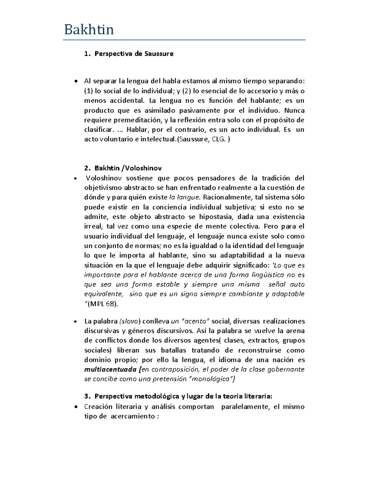 Bakhtin - Resumen sobre el autor bajtin - Bakhtin Perspectiva de ...