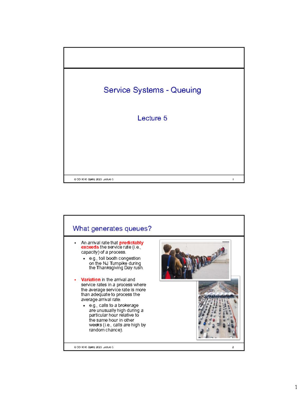 Lecture+5+-+Spring+2023 - Service Systems - Queuing Lecture 5 OIDD 1010 ...