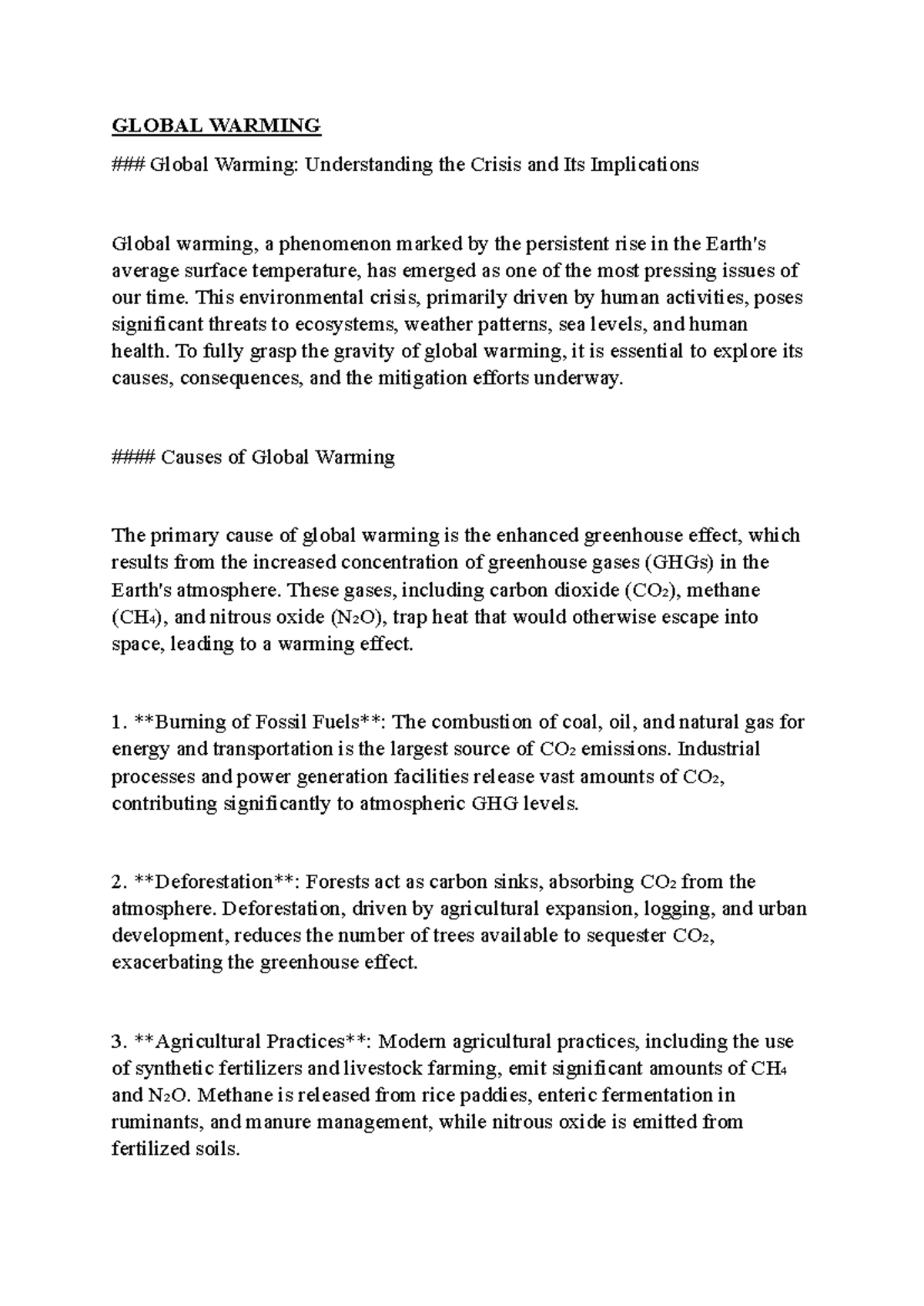global warming evs - GLOBAL WARMING Global Warming: Understanding the ...