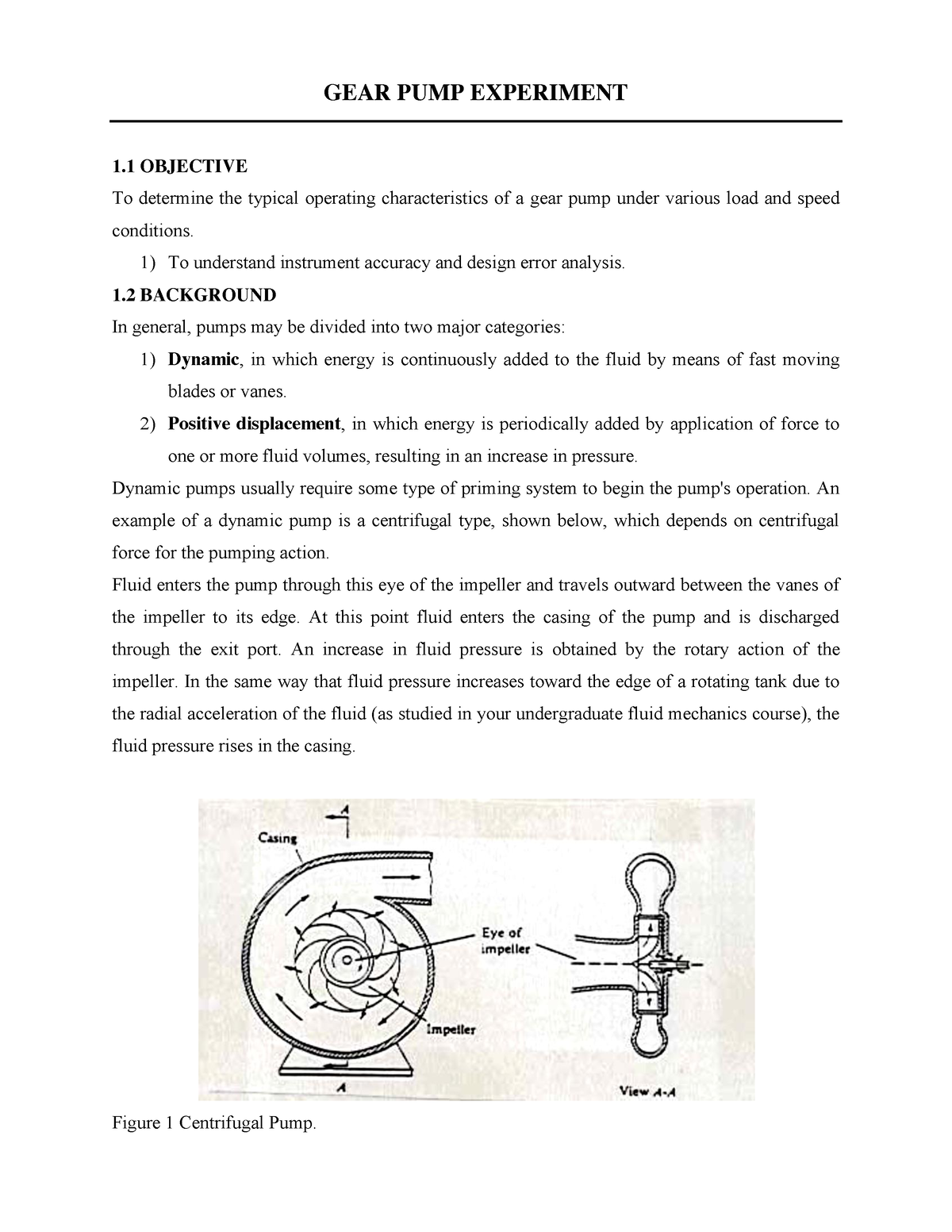 gear pump experiment lab report