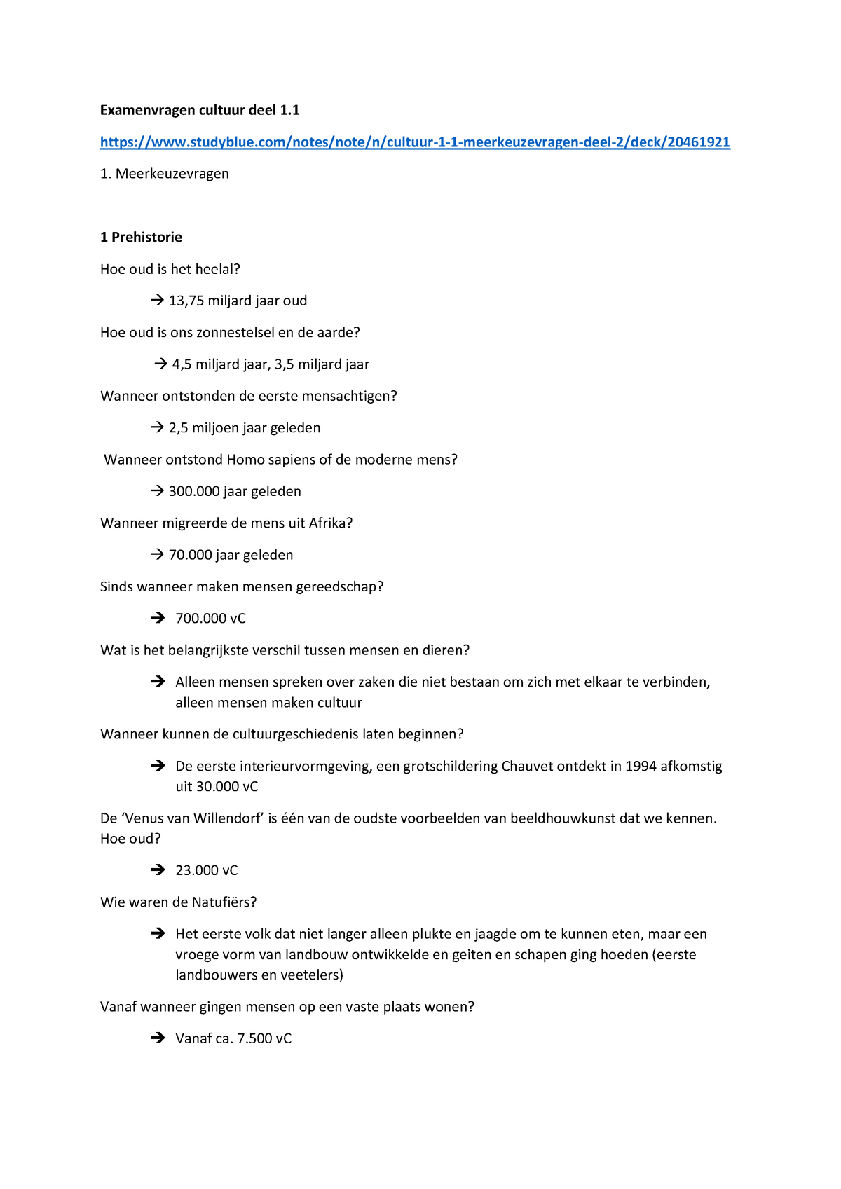 Examenvragen Cultuur Deel 1 - Studyblue/notes/note/n/cultuur-1-1 ...