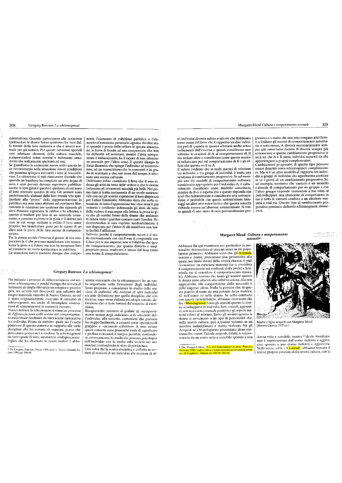 Slide del corso materiale - 308 Gregory Bateson La schismogenesi Margaret  Mead - Studocu