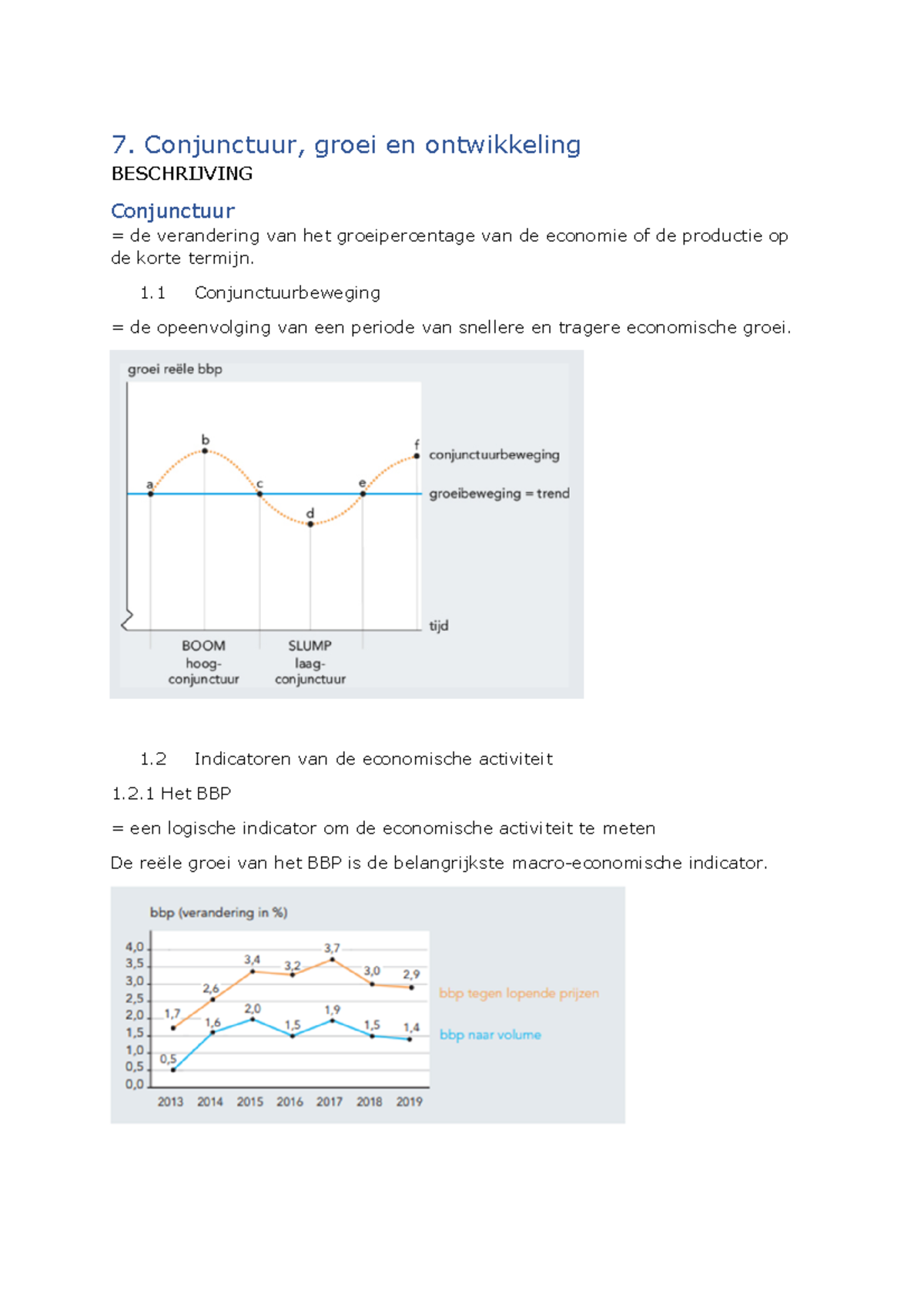 Samenvatting Hfst 5 - Conjunctuur - 7. Conjunctuur, Groei En ...