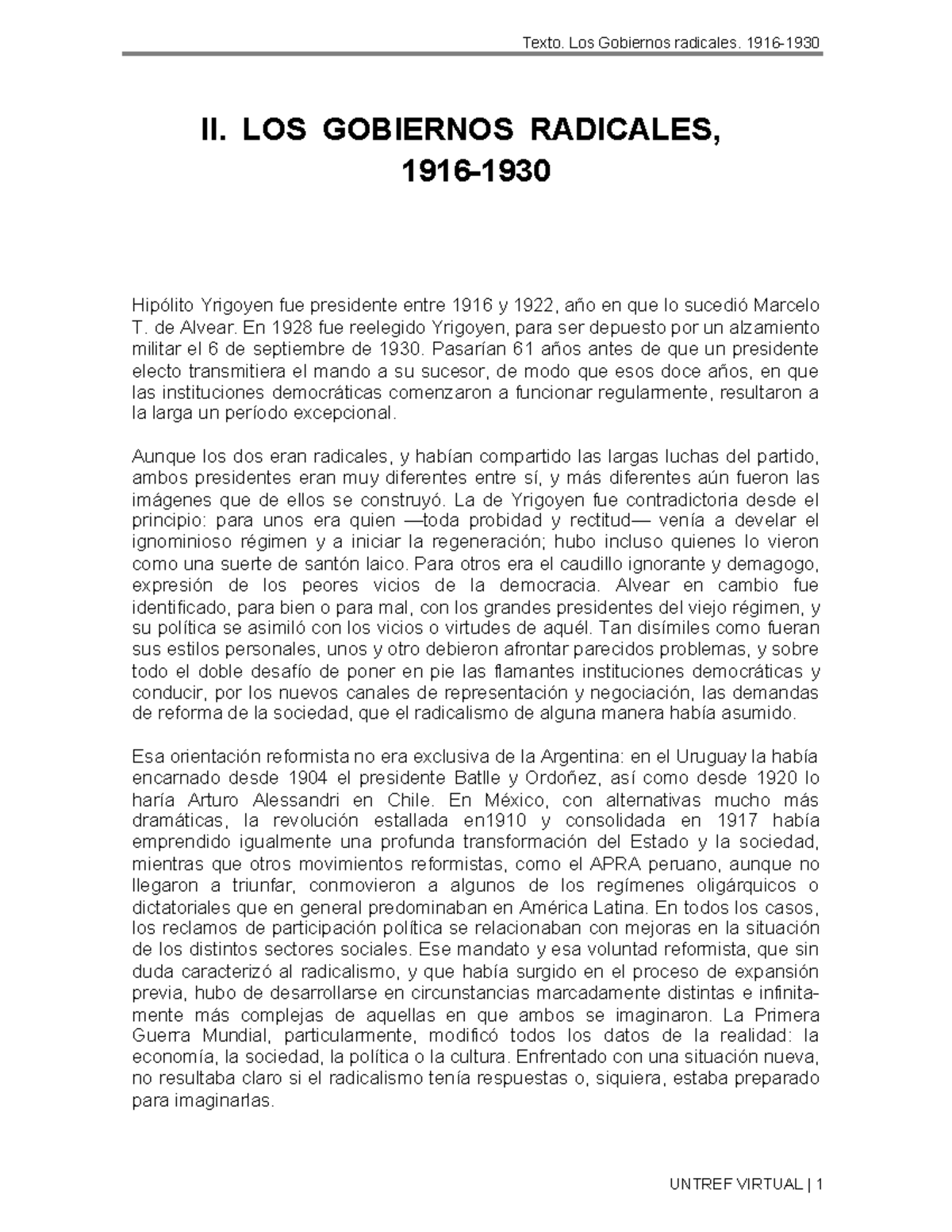 C6 Romero Warning Unknown Unsupported Post Table Version 3 Ii Los Gobiernos Radicales 1916 Studocu