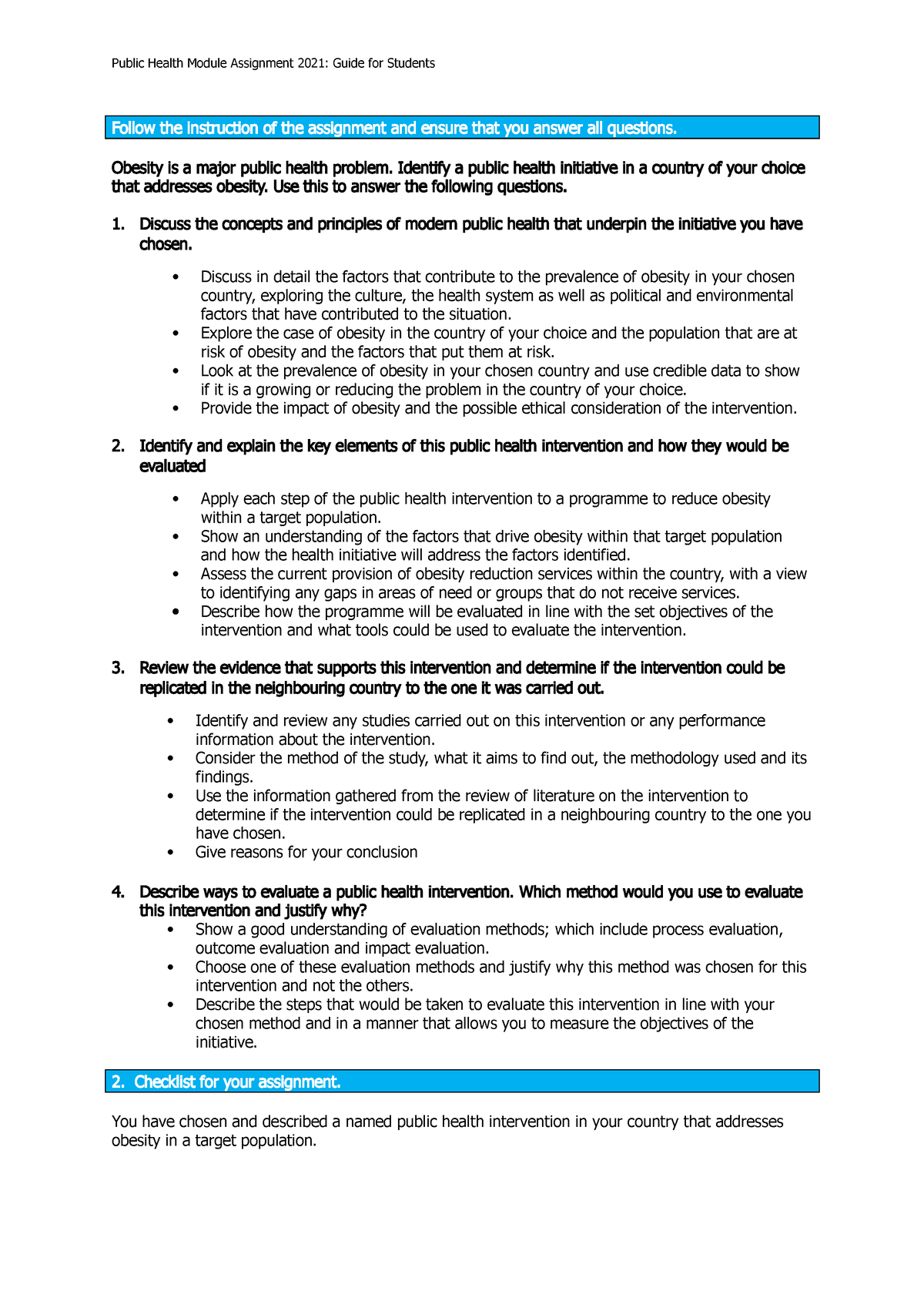 Obesity Is A Major Public Health Problem. Identify A Public Health ...