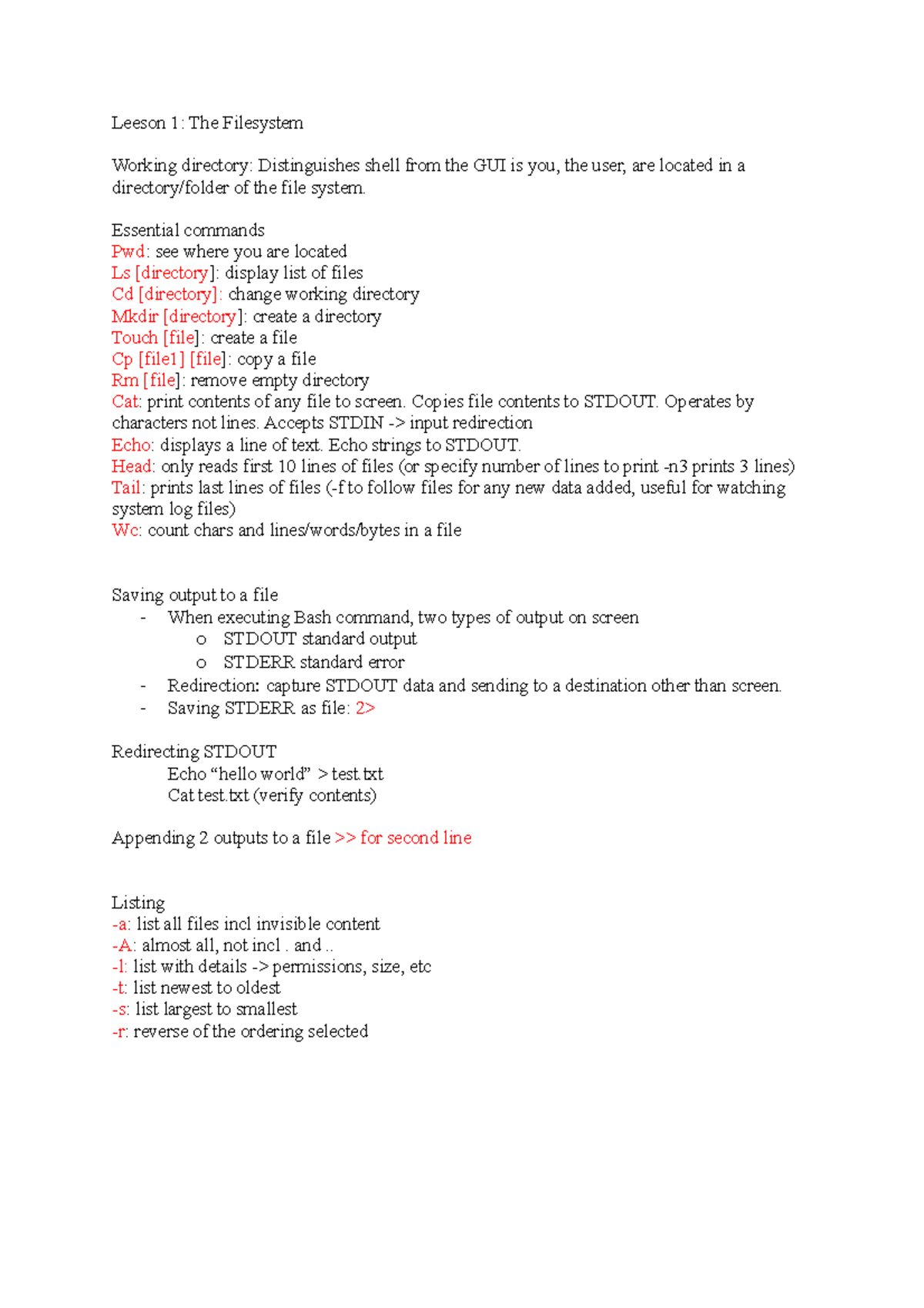 Ed Stem notes - EDSTEM lessons answers - Leeson 1: The Filesystem ...