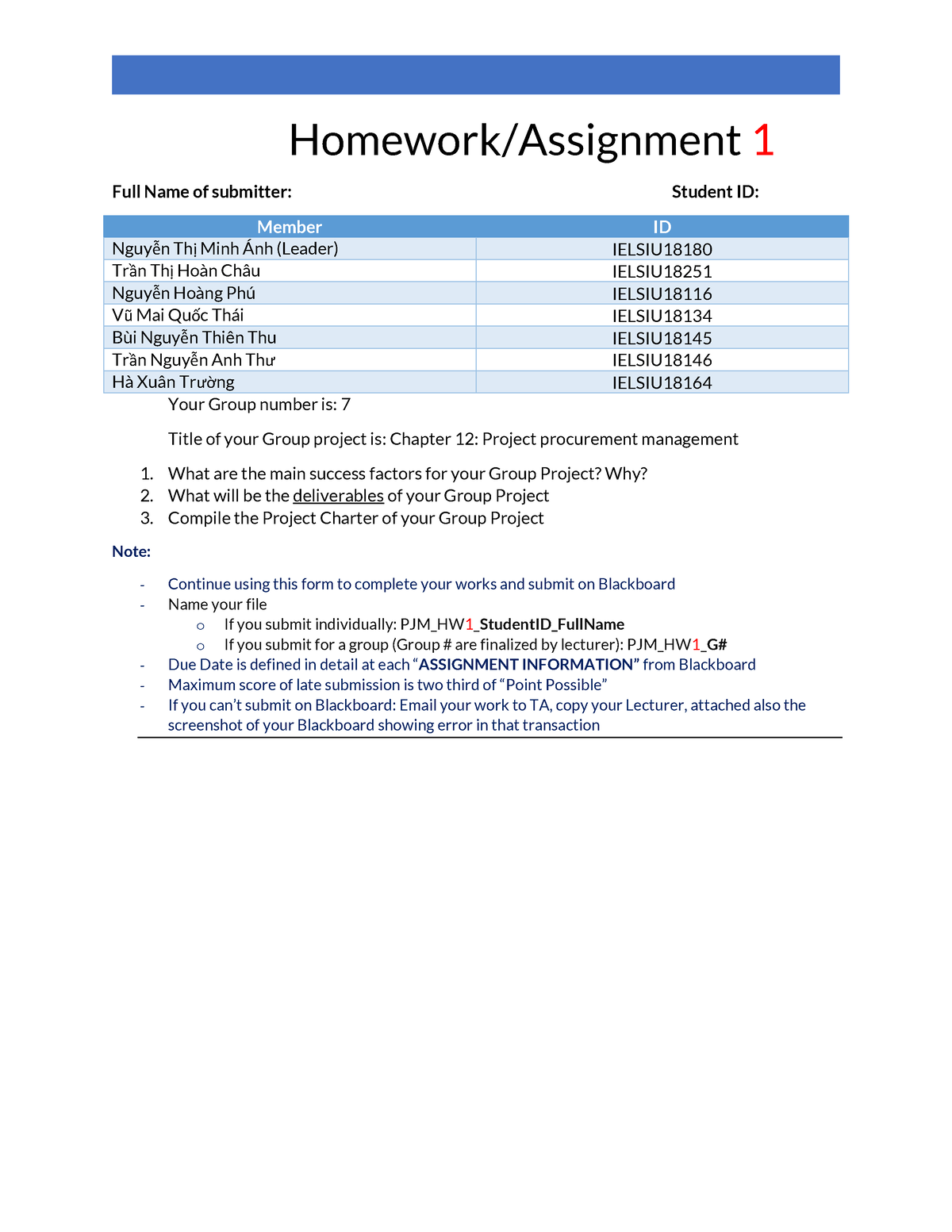 project mayhem homework assignments