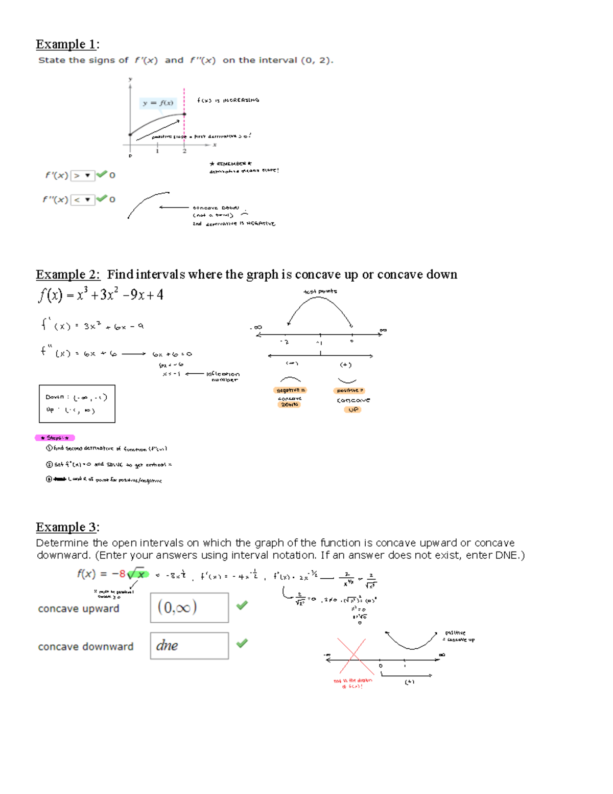 MATH121 Concavity and 2nd Derivative Example Problems - Example 1 ...