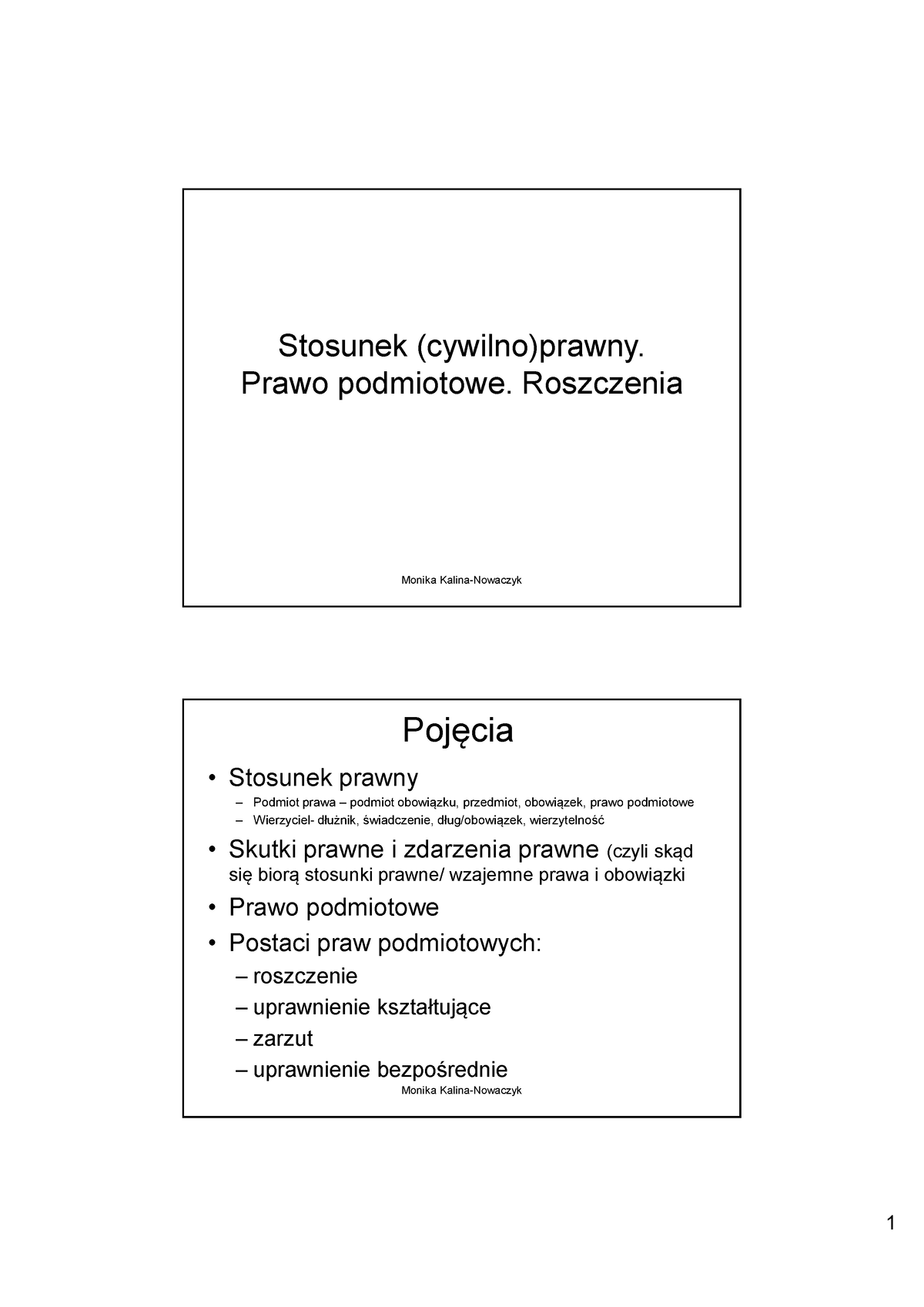 Podstawowe Pojęcia 2 - Safsaf - Stosunek (cywilno)prawny. Prawo ...