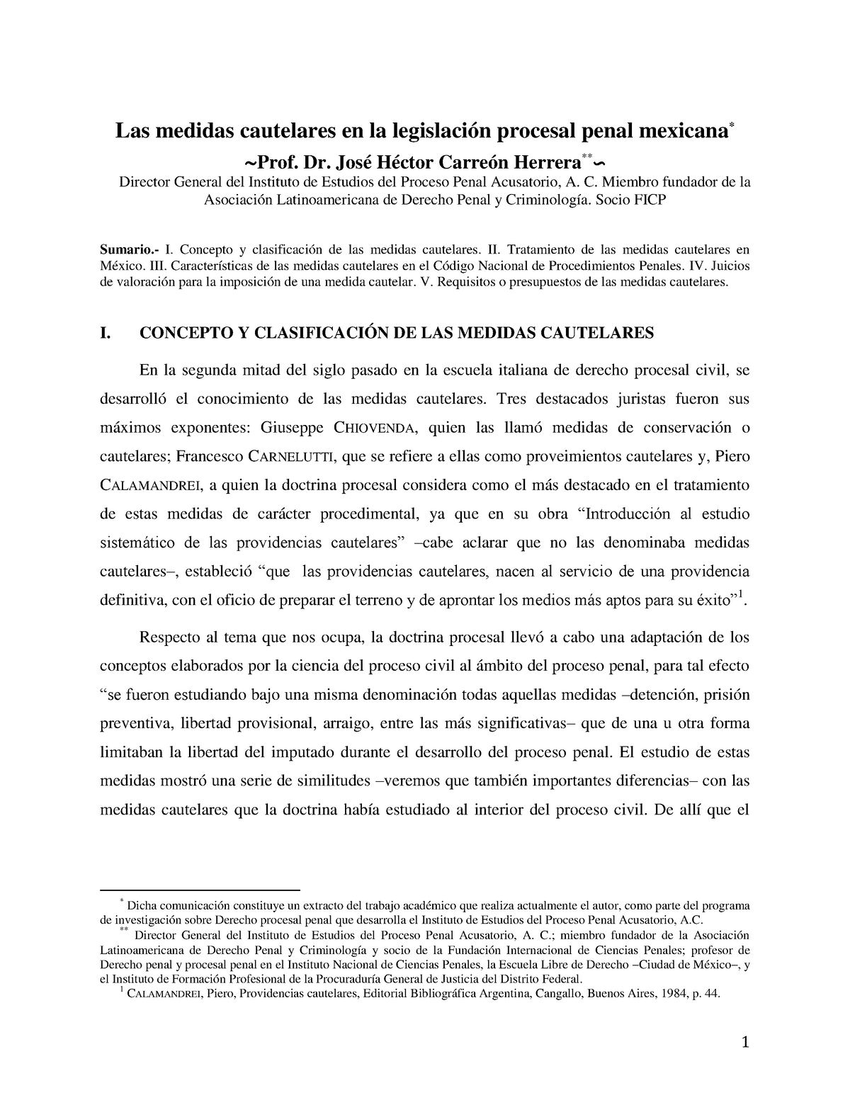 Medidas cautelares penales doctrina Las medidas cautelares en la legislación procesal penal