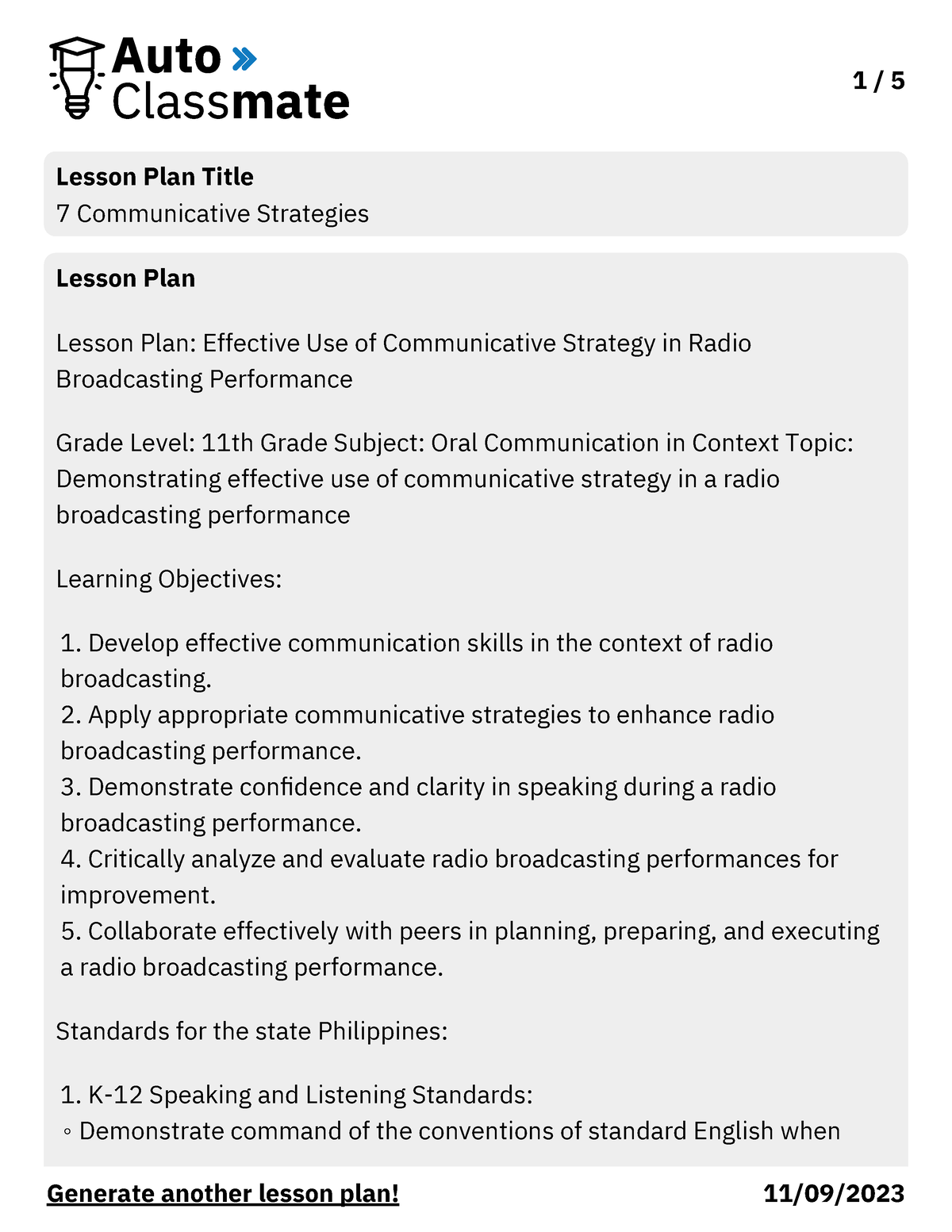 essay about communicative strategies