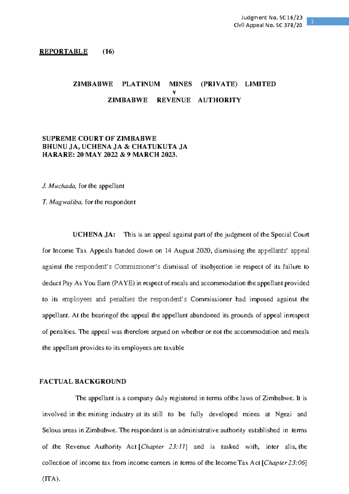 Zimbabwe Platinum Mines vs Zimbabwe Revenue Authoritysc 16 23