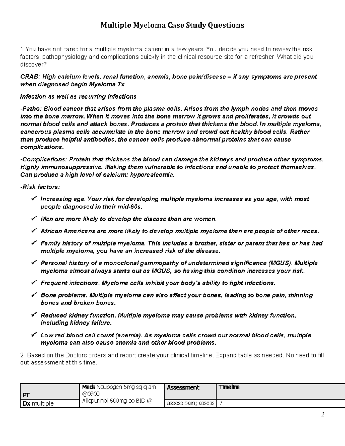 multiple myeloma case study