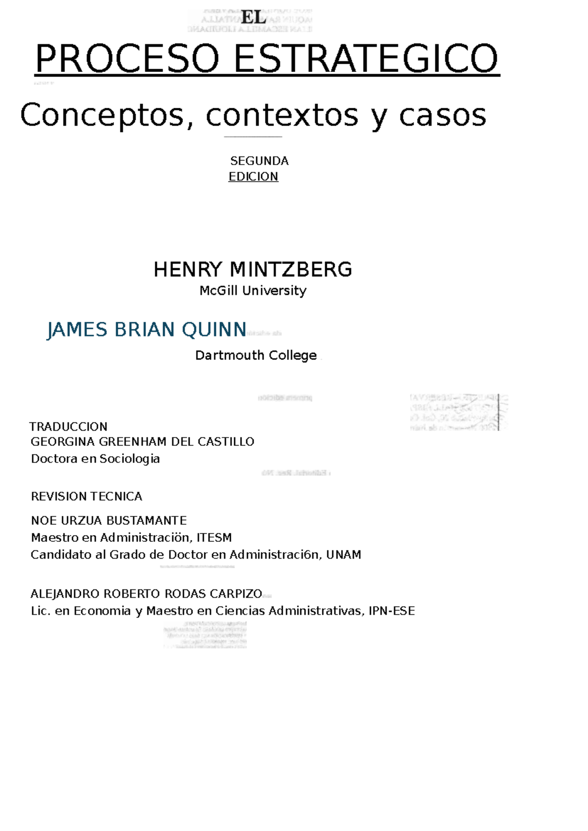 Mintzberg Y Quinn - Cap 1 El Concepto De Estrategia - PROCESO ...