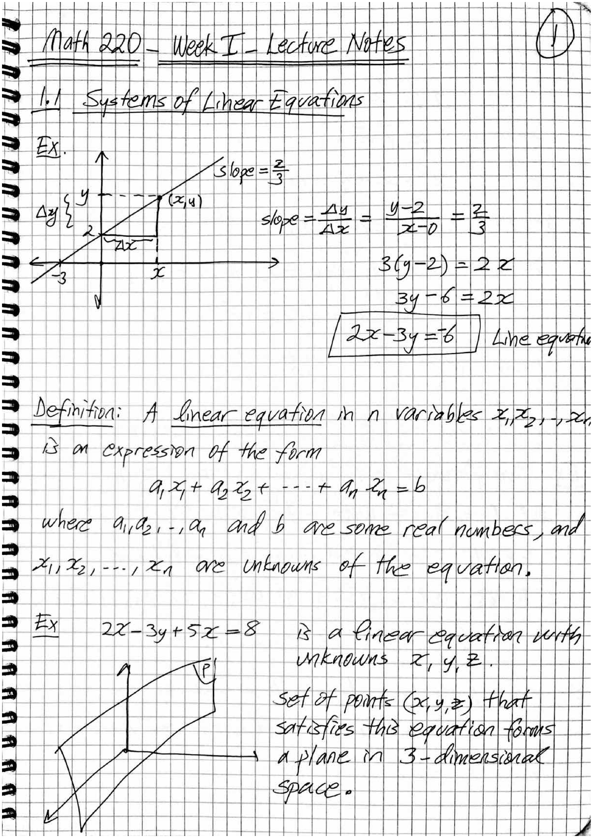 220Week1Notes - UgaBuga - Linear Algebra - Studocu