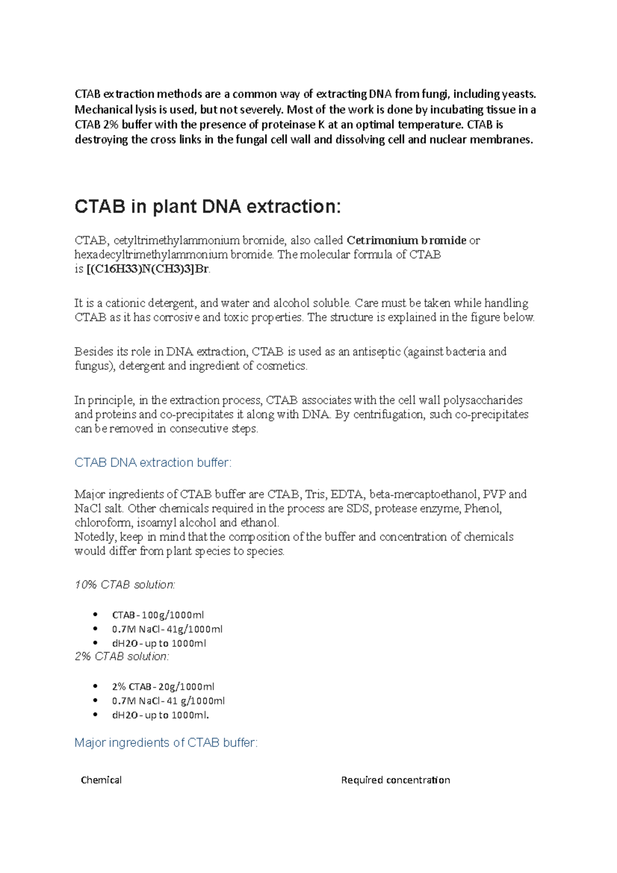 New Microsoft Word Document - CTAB Extraction Methods Are A Common Way ...