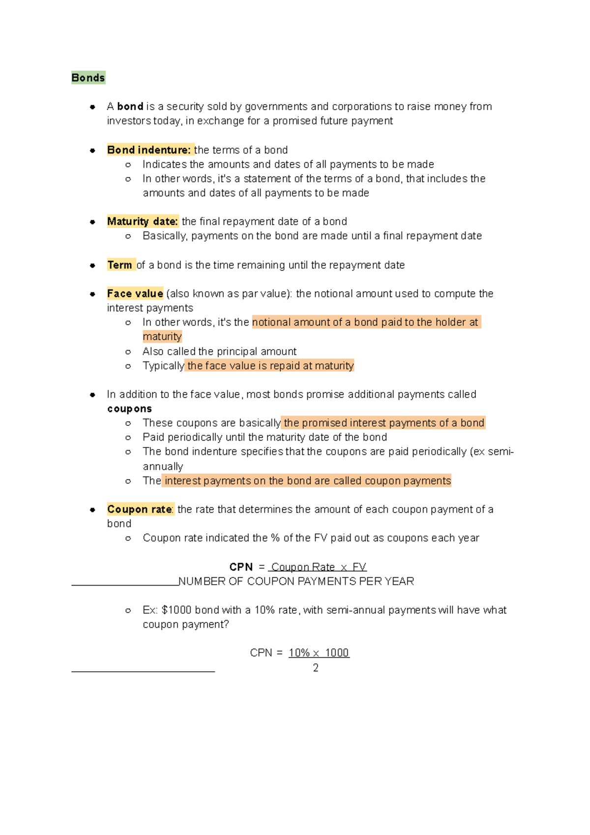 6 - Lecture notes chapter - Bonds A bond is a security sold by ...