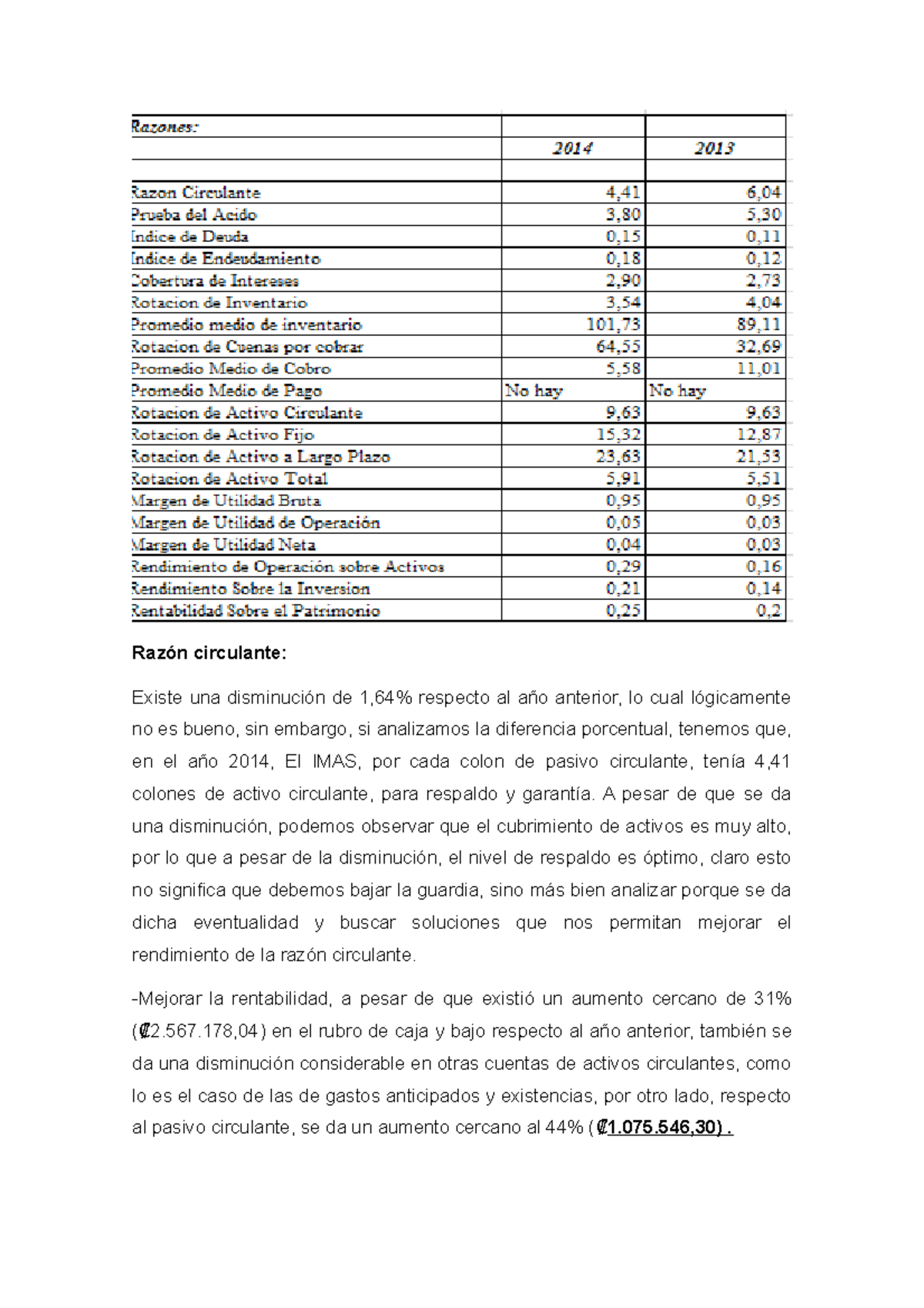 Analisis Razones Financieras En Clase Basicas Raz n Circulante 