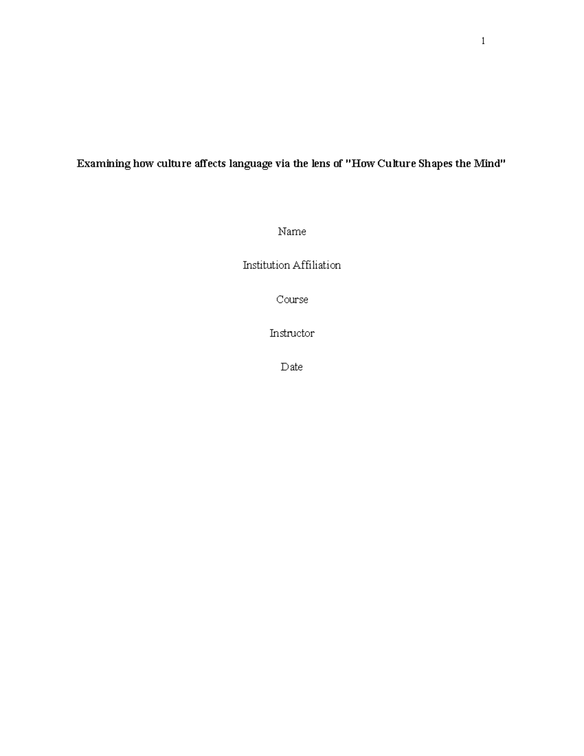 Examining how culture affects language via the lens of " The School