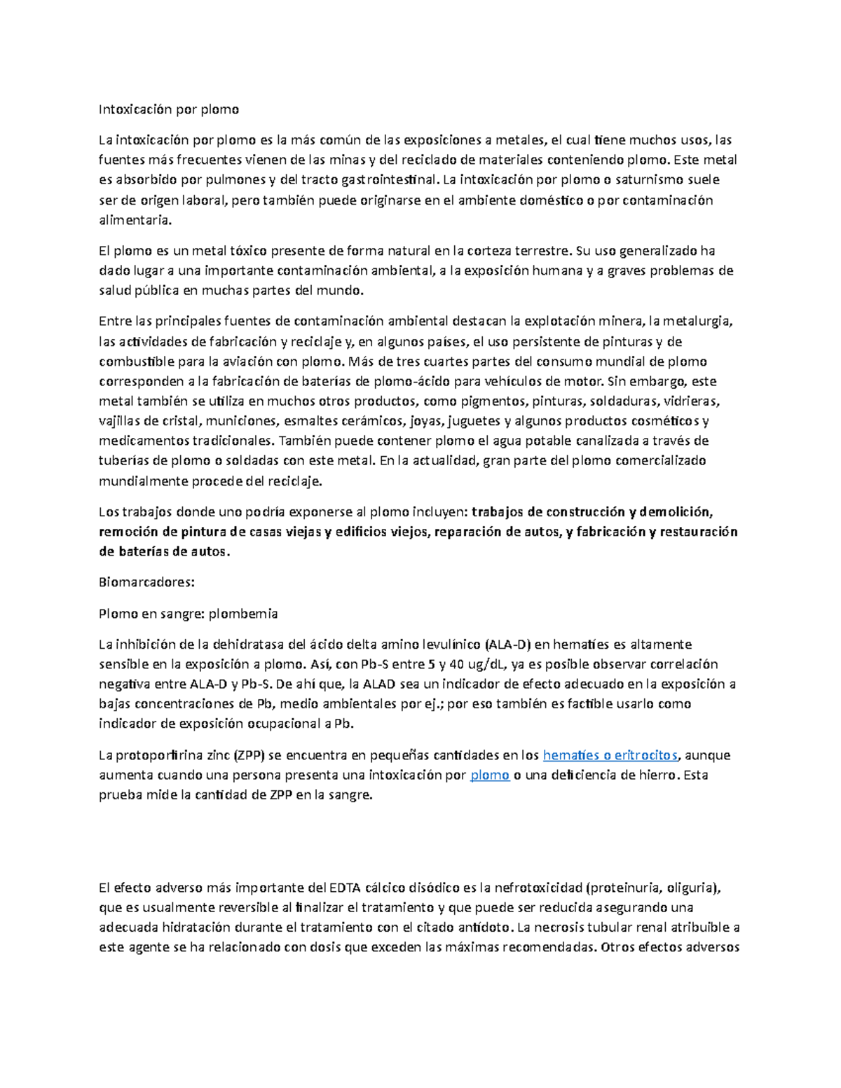 Intoxicación por plomo Intoxicación por plomo La intoxicación por