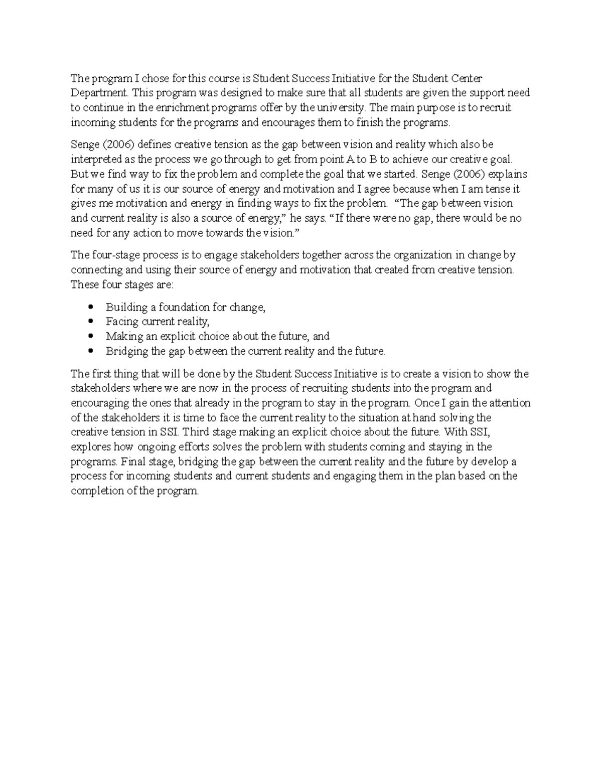 U3a1 - Grade: 100.00000 - The program I chose for this course is ...