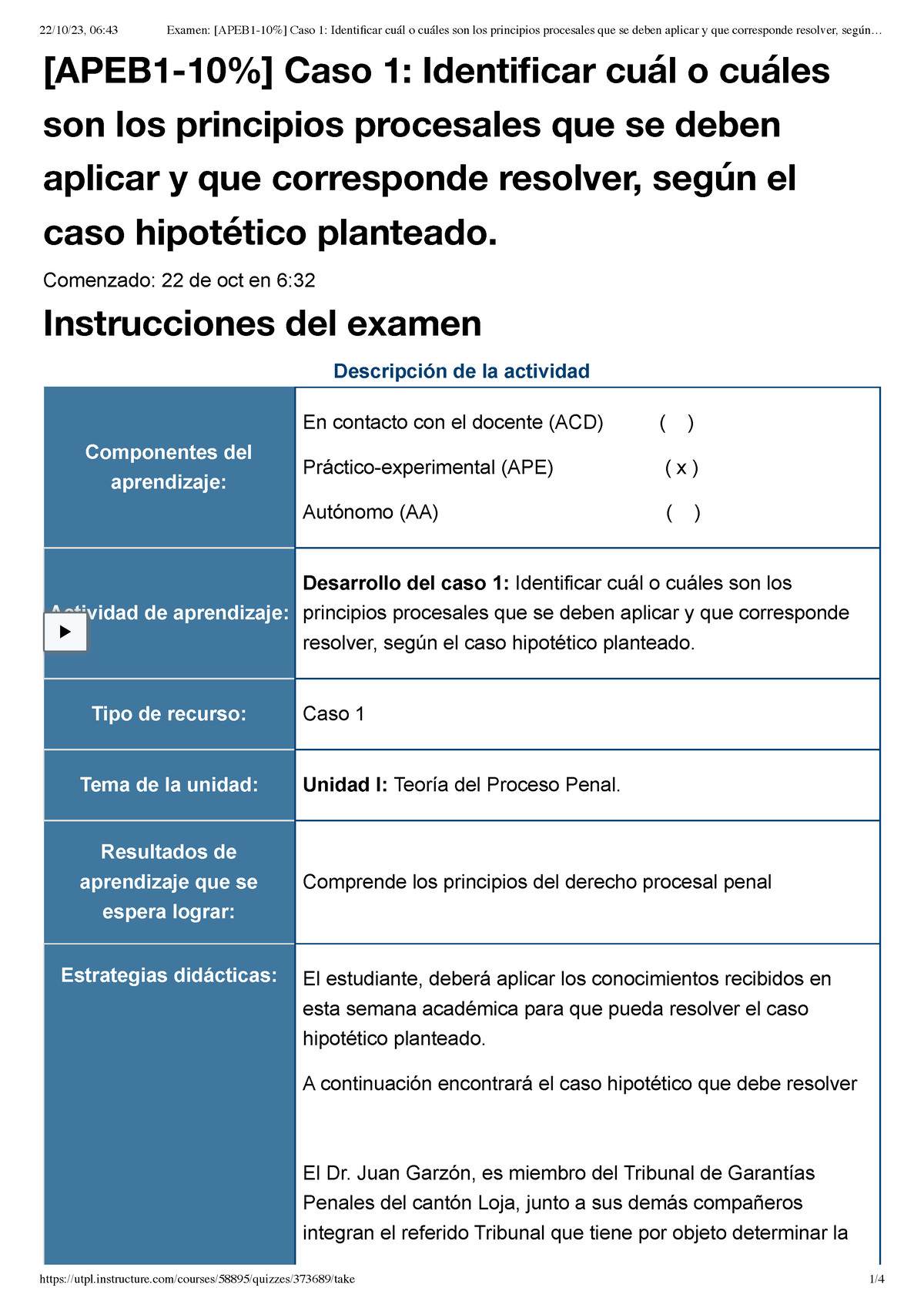 Examen [APEB 1-10%] Caso 1 Identificar Cuál O Cuáles Son Los Principios ...