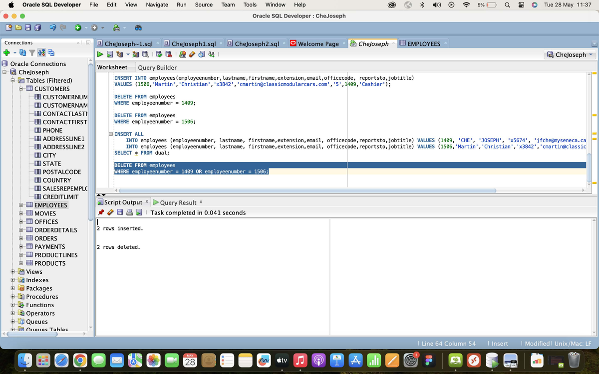 DBS-Workshop 3 - workshop 3 - Oracle SQL Developer File Edit View ...