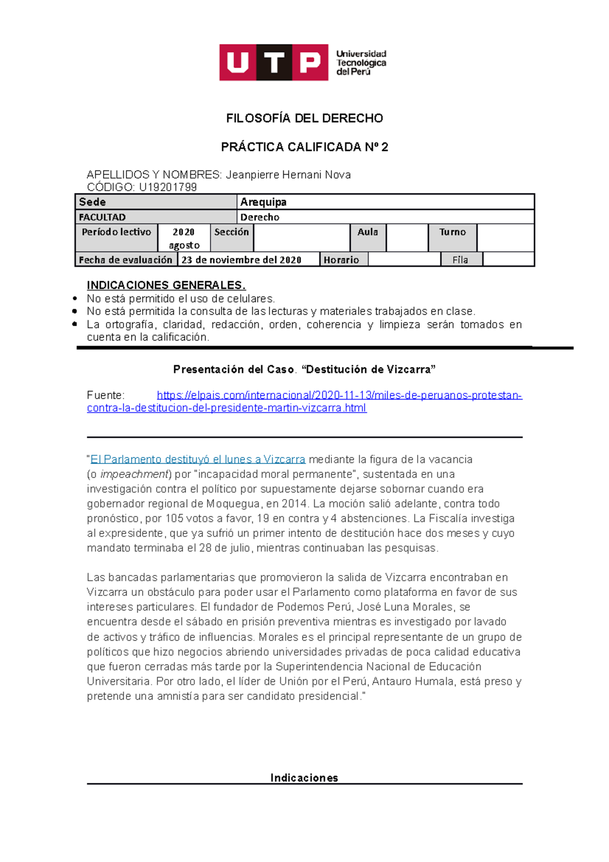 S13.s2 - Practica Calificada 2 Universidad Tecnológica Del Perú ...