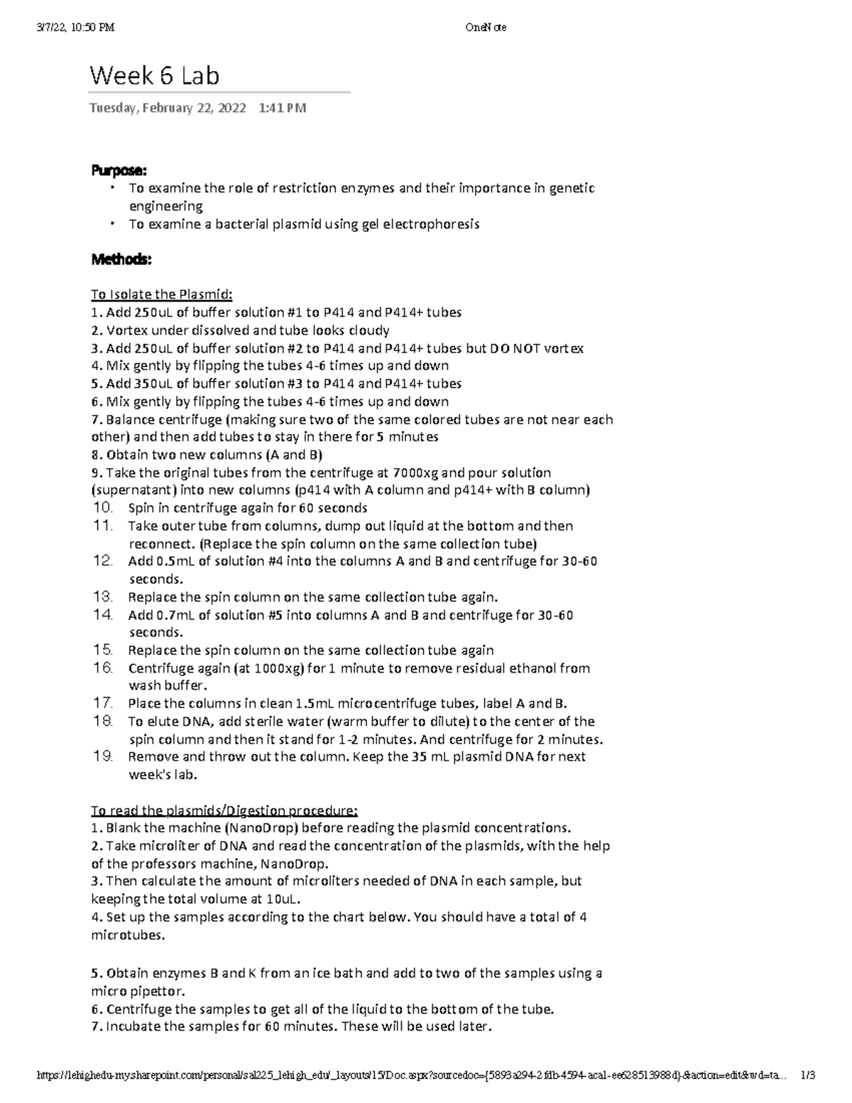 Lab 6 writeup lab 6 bio 42 3/7/22, 1050 PM OneNote Studocu