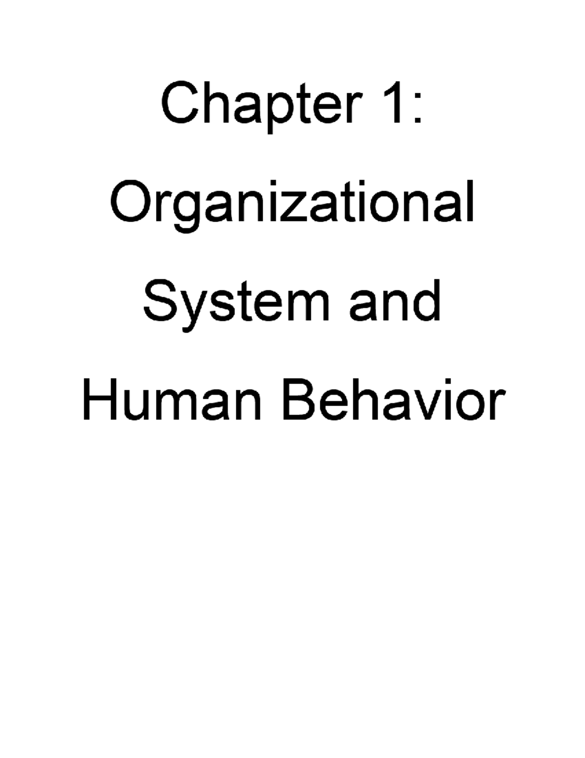 Lesson 01 - Organizational System and Behavior - Business Management ...