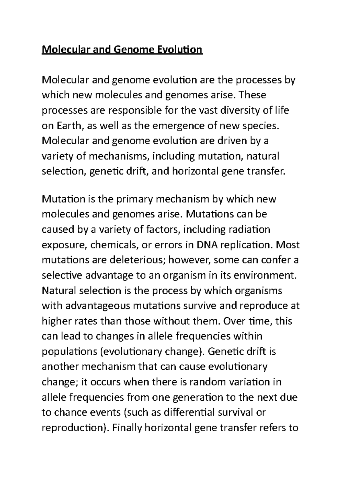 Molecular and Genome Evolution - Molecular and Genome Evolution ...