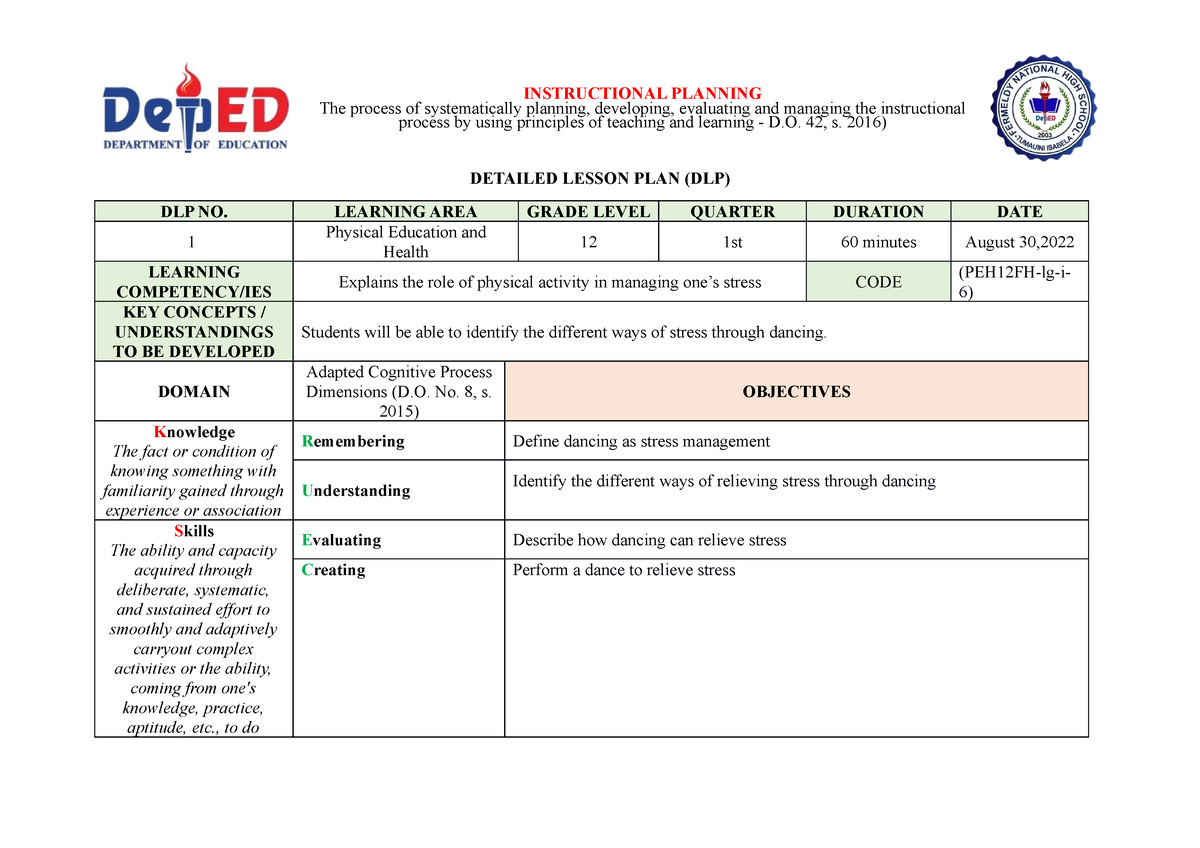 Detailed Lesson PLAN WEEK 2 Physical Education Copy DETAILED   Thumb 1200 848 