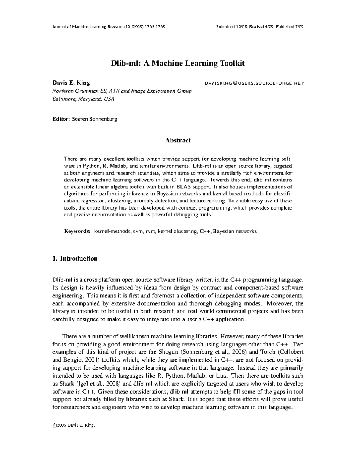 A Machine Learning Toolkit - Journal of Machine Learning Research 10 ...