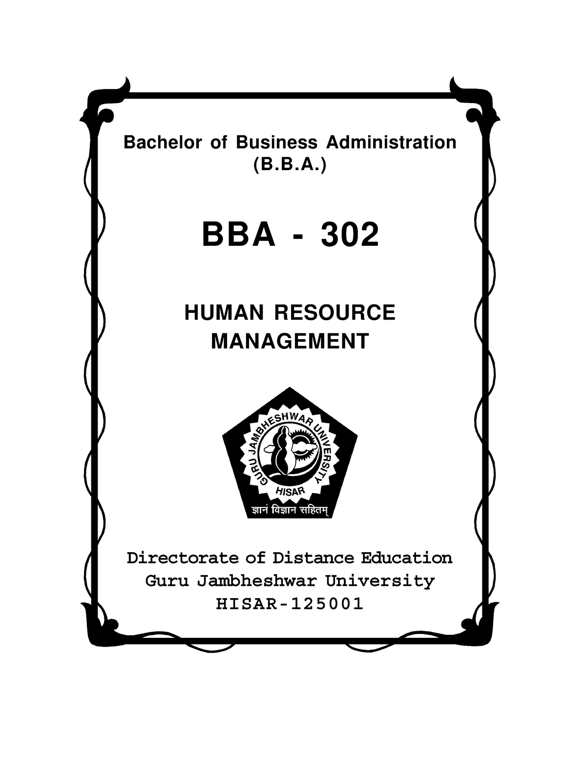 Bba Human Resource Management - Bachelor Of Business Administration (B ...