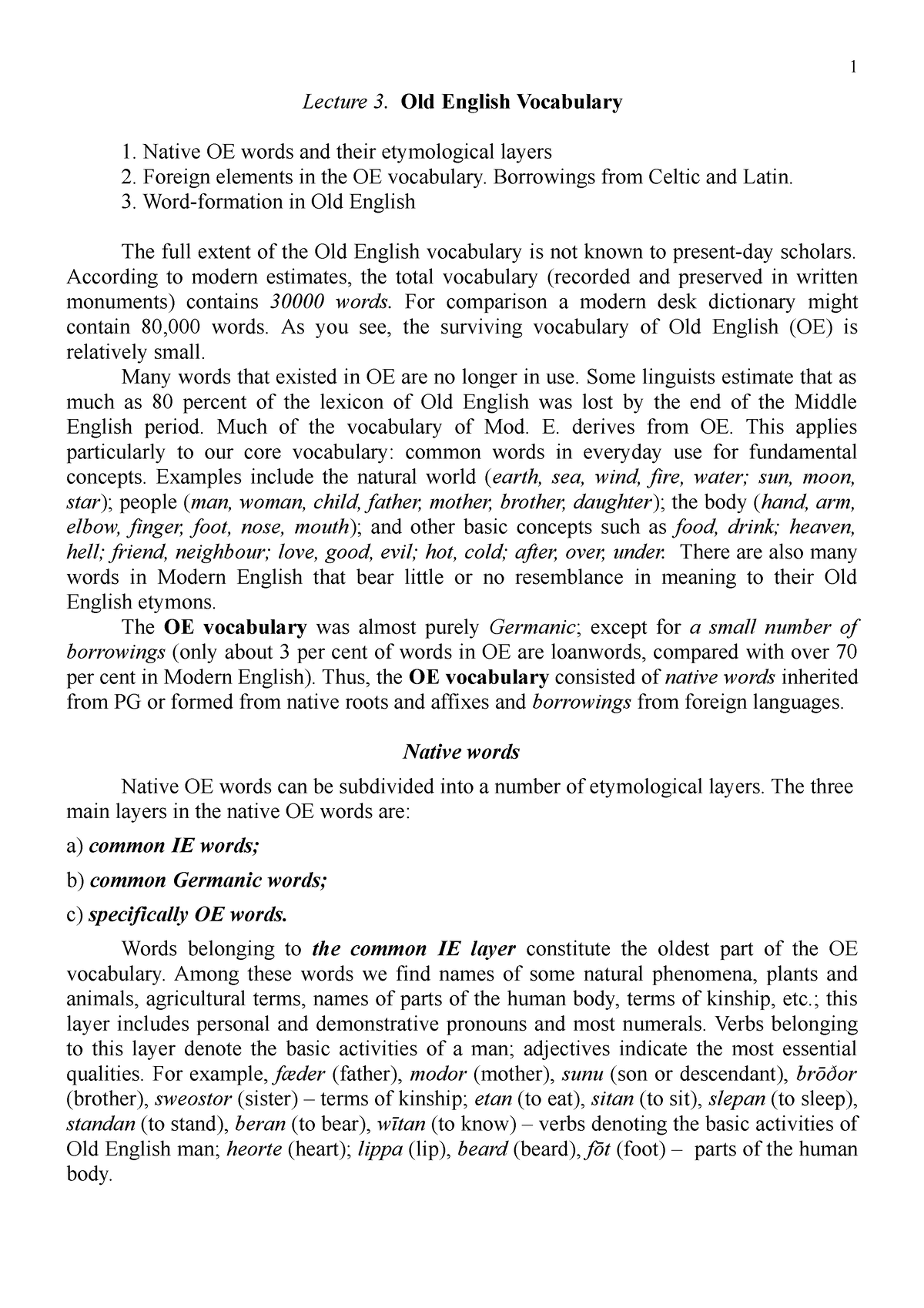 lecture-3-lecture-3-old-english-vocabulary-native-oe-words-and-their