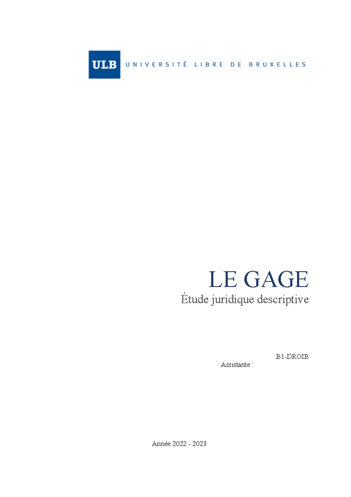 gage dissertation juridique