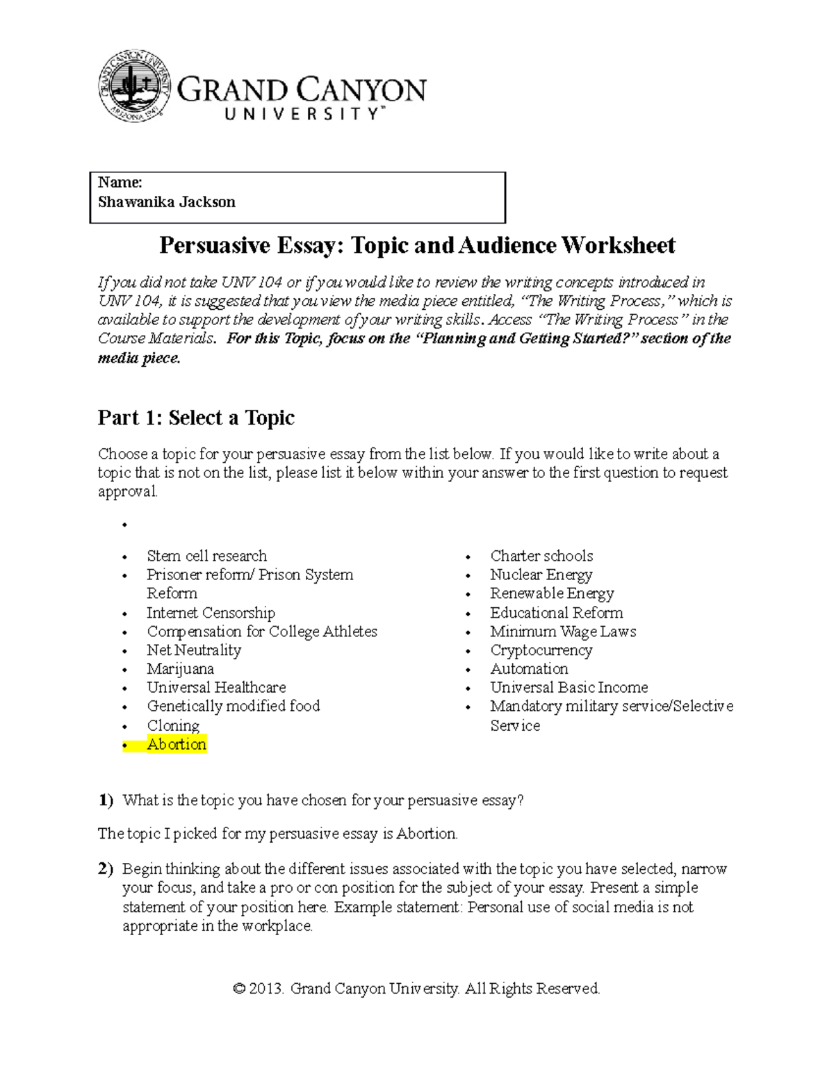 Persuasive essay topics for adults image