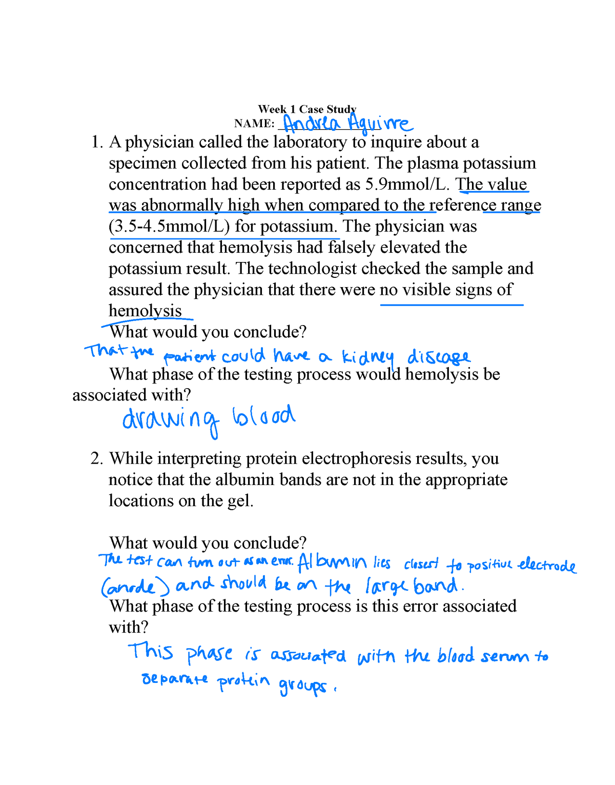 Week 1 Case Study Due 8-31 - Week 1 Case Study NAME ...