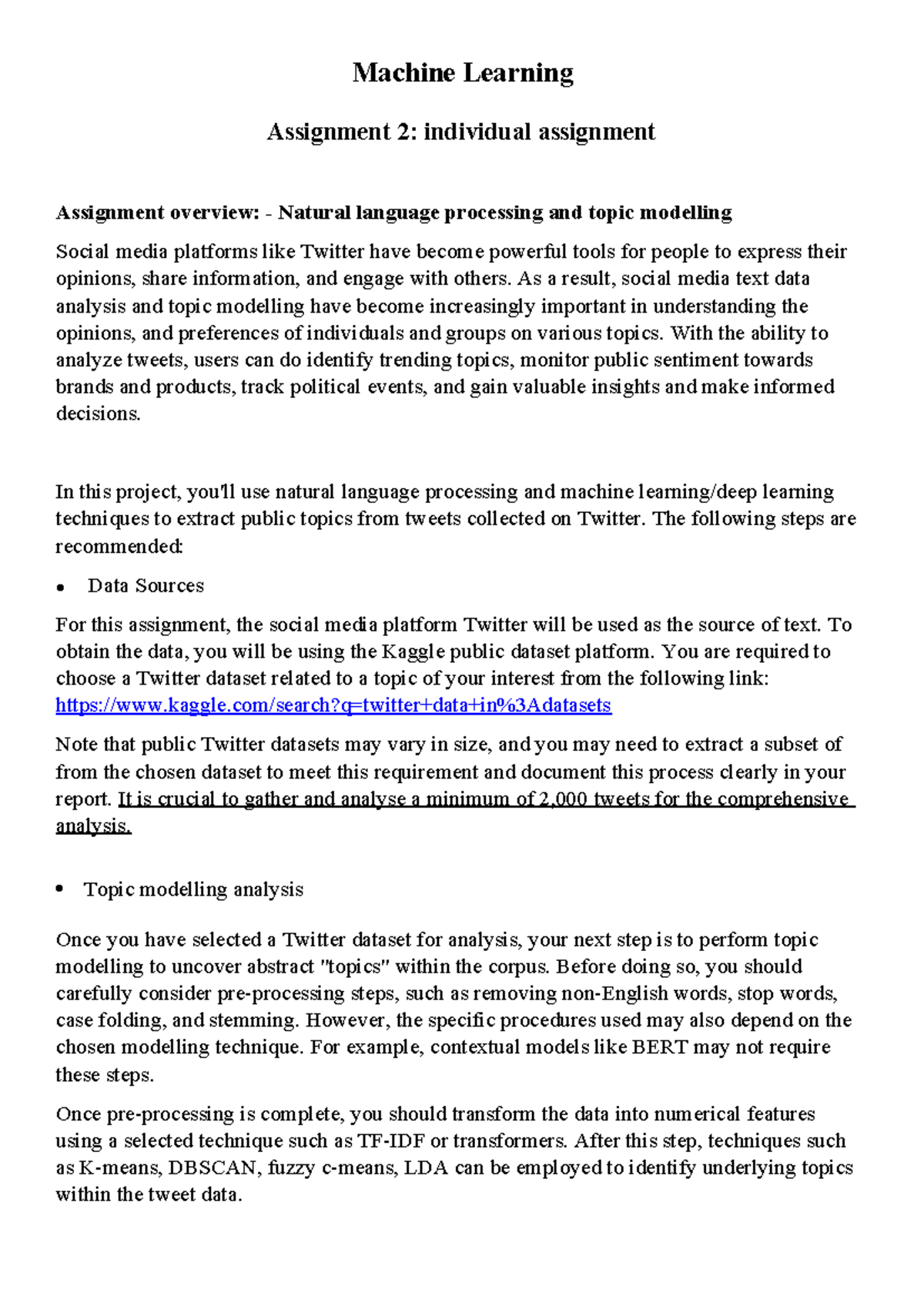Machine Learning Assignment 2 Updated Machine Learning Assignment Machine Learning Assignment 2 Updated Machine Learning Assignment