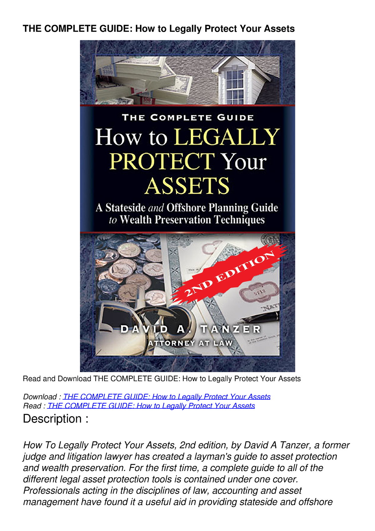 [PDF] THE COMPLETE GUIDE: How To Legally Protect Your Assets - For The ...