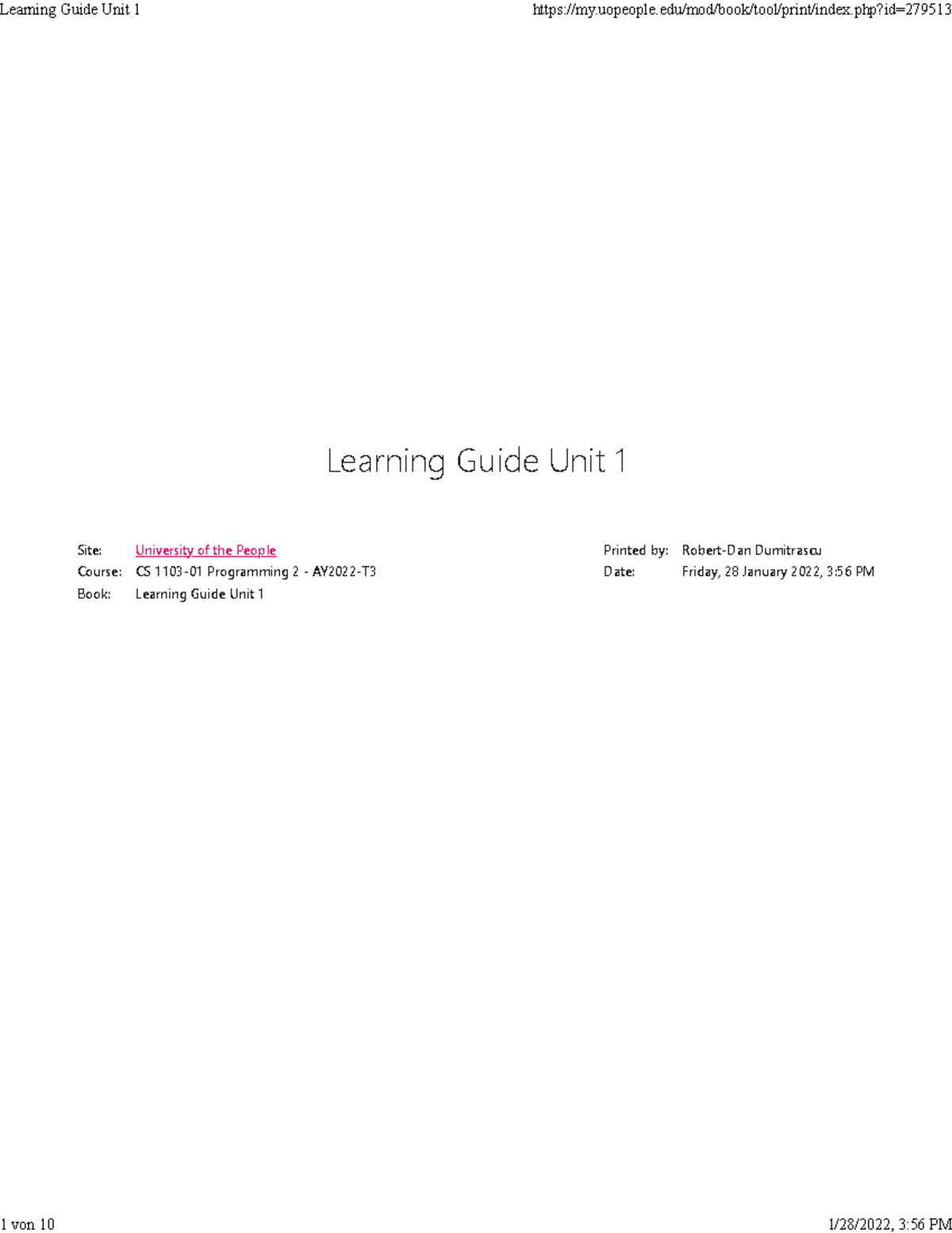 Learning Guide Unit 1 - statement Analysis of algorithms Learning ... image.
