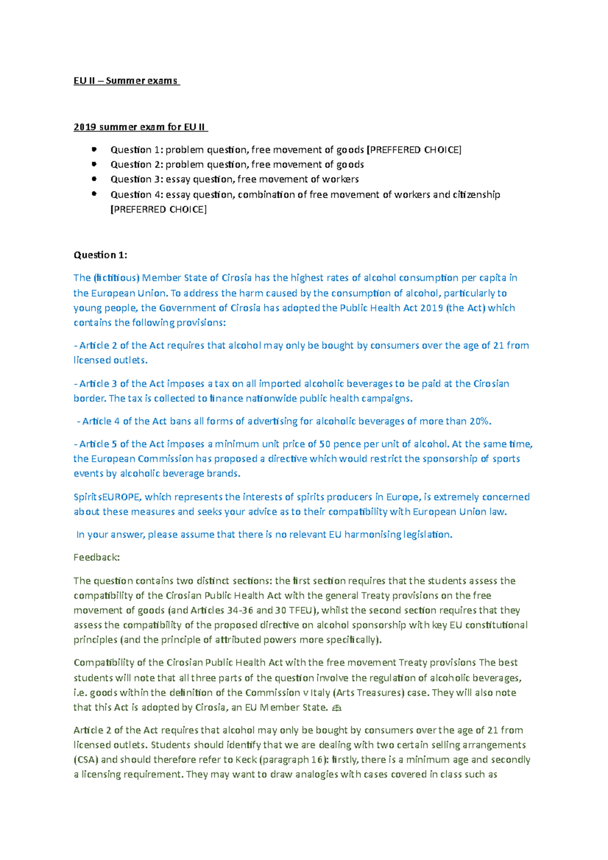 Exam Spring 2019, questions and answers - EU II – Summer exams 2019 ...