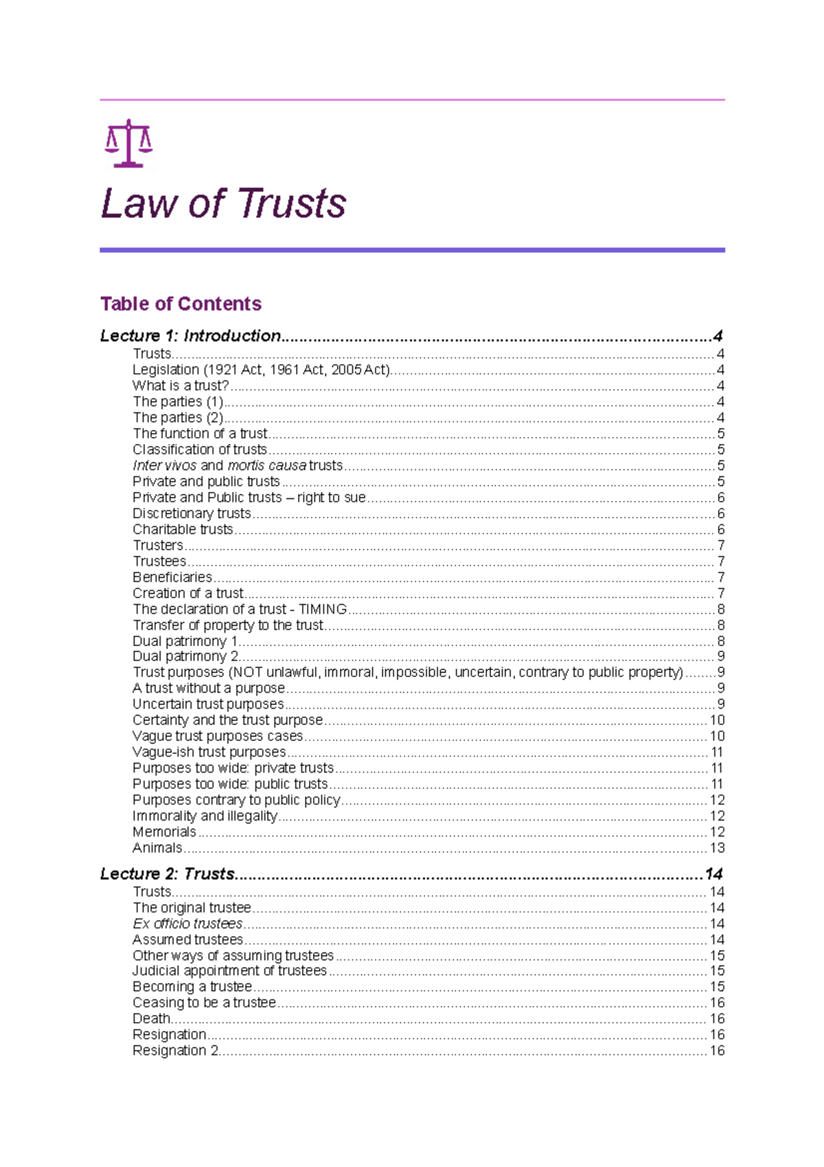 law of trusts notes