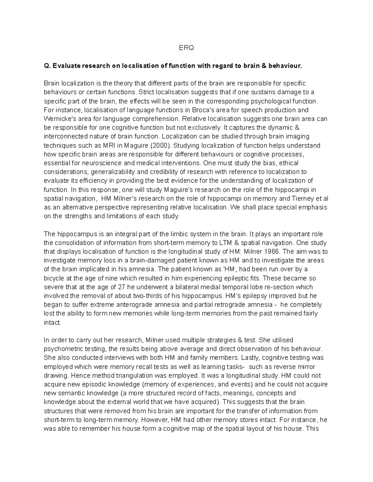 Unit 1 What is Psychology notes - WHAT IS PSYCHOLOGY Question 1: What ...