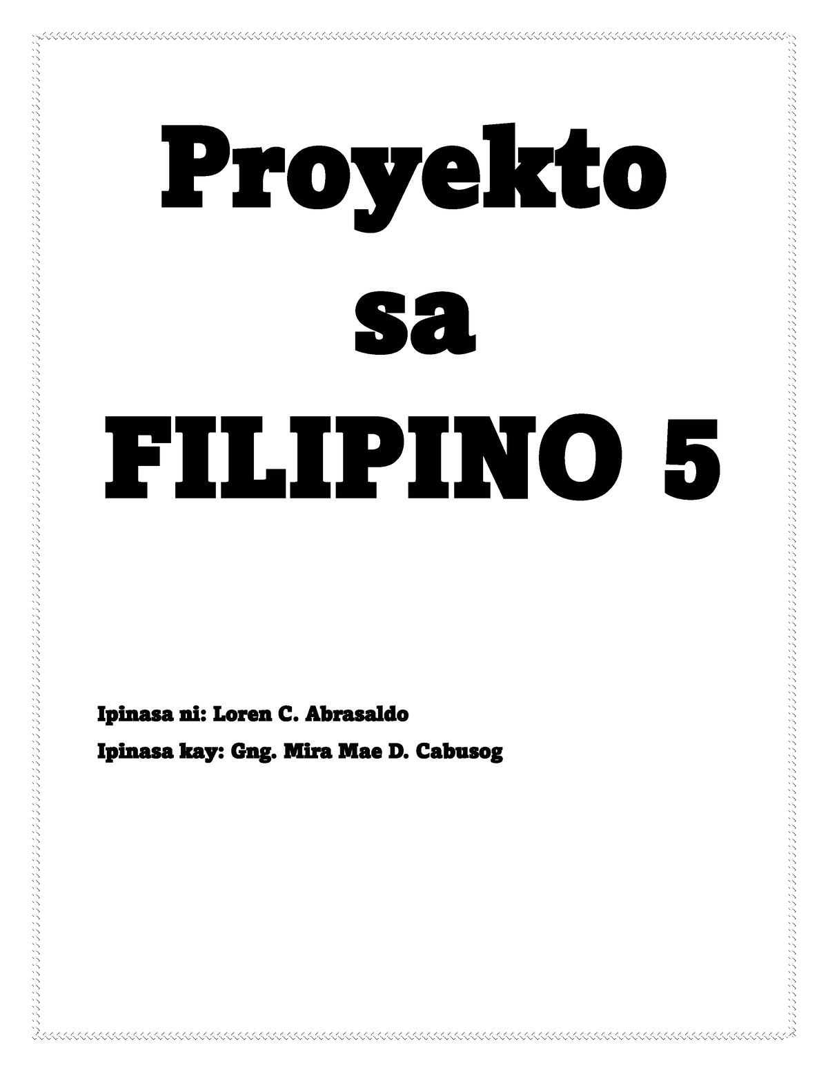 Proyekto sa Filipino 5 - Examples of Poems - Proyekto sa FILIPINO 5 ...