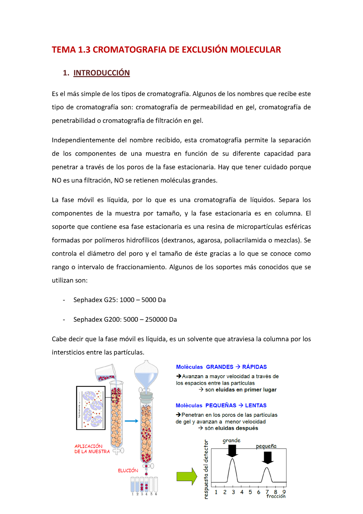 Tema 13 Cromatografia Tema 1 Cromatografia De ExclusiÓn Molecular 1 IntroducciÓn Es El Más 2457