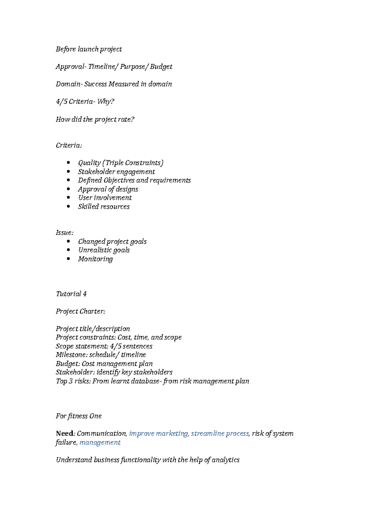 Project Management Notes - Before launch project Approval- Timeline ...