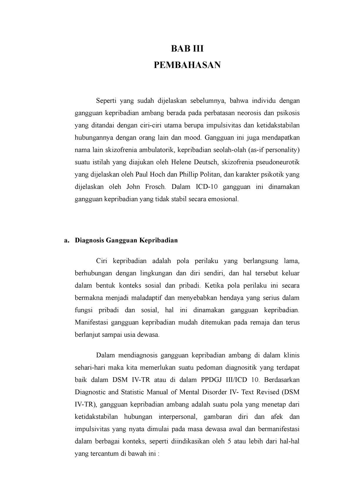 Gangguan Kepribadian Borderline 4 Bab Iii Pembahasan Seperti Yang